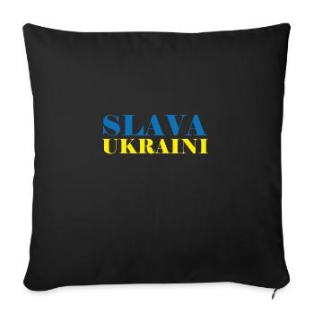 Slava Ukraini No War Frieden Paix - Housse de coussin décorative 45 x 45 cm - noir - Devant