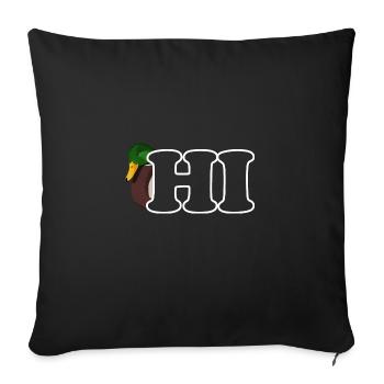 Duck Hi Bird Biologist Ornithologist Animal - Sofa pillowcase 17,3'' x 17,3'' (45 x 45 cm) - black - Front