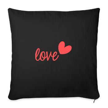 LOVE. MY DEAR. MY DEARI. CHERI. I LOVE YOU - Sofa pillowcase 17,3'' x 17,3'' (45 x 45 cm) - black - Front