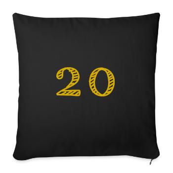 20 YEARS. 20th ANNIVERSARY. ANNIVERSARY 20 YEARS. 20 - Sofa pillowcase 17,3'' x 17,3'' (45 x 45 cm) - black - Front