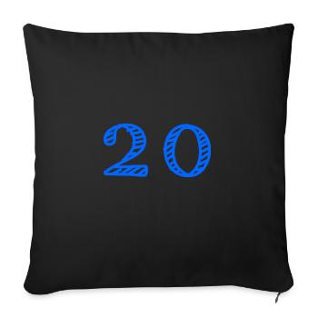 20 YEARS. 20th ANNIVERSARY. ANNIVERSARY 20 YEARS. 20 - Sofa pillowcase 17,3'' x 17,3'' (45 x 45 cm) - black - Front