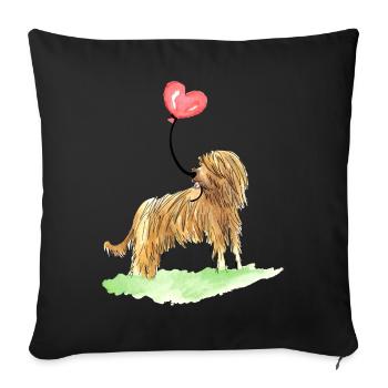 Briard&balloon - Sofa pillowcase 17,3'' x 17,3'' (45 x 45 cm) - black - Front