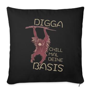 DIGGA CHILL MAL DEINE BASIS - Sofakissenbezug 45 x 45 cm - Schwarz - Vorne