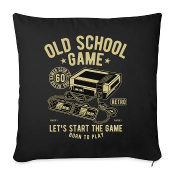 Old School Game Videogame Gaming Retro Vintage - Sofa pillowcase 17,3'' x 17,3'' (45 x 45 cm) - black - Front
