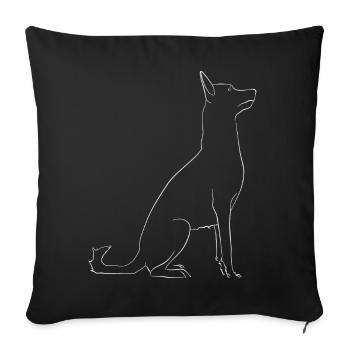 Chien Berger belge malinois stylisé - Housse de coussin décorative 45 x 45 cm - noir - Devant