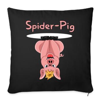 Spider-Pig - Sofakissenbezug 45 x 45 cm - Schwarz - Vorne