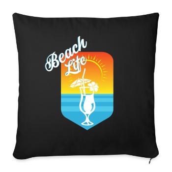 Beach - Sofa pillowcase 17,3'' x 17,3'' (45 x 45 cm) - black - Front