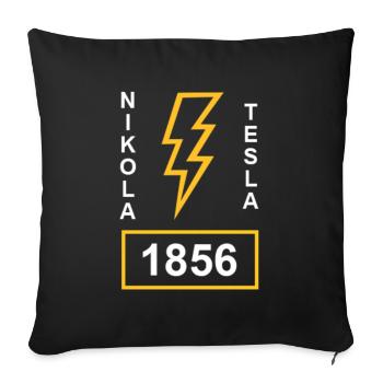 Nikola Tesla Electricity - Sofa pillowcase 17,3'' x 17,3'' (45 x 45 cm) - black - Front