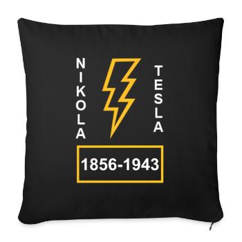 Nikola Tesla Electricity - Sofa pillowcase 17,3'' x 17,3'' (45 x 45 cm) - black - Front
