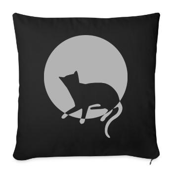 Cat Cat Cat Cat Cat Pussy - Sofa pillowcase 17,3'' x 17,3'' (45 x 45 cm) - black - Front