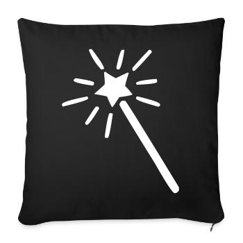 Magic wand wizard magic sorcery magic - Sofa pillowcase 17,3'' x 17,3'' (45 x 45 cm) - black - Front