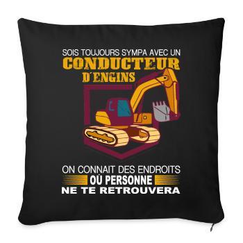 Driver of shirts - Sofa pillowcase 17,3'' x 17,3'' (45 x 45 cm) - black - Front