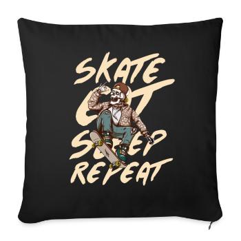 Skate - Sofa pillowcase 17,3'' x 17,3'' (45 x 45 cm) - black - Front