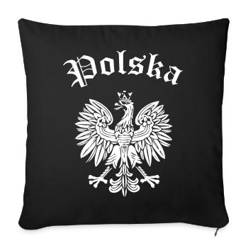 Poland - Sofa pillowcase 17,3'' x 17,3'' (45 x 45 cm) - black - Front