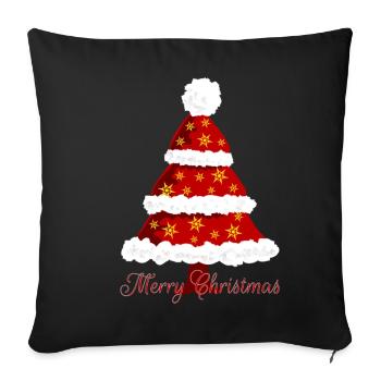 Christmas fir tree - Sofa pillowcase 17,3'' x 17,3'' (45 x 45 cm) - black - Front