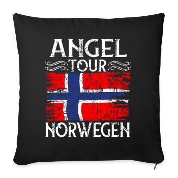 Angel Tour Norvège Pêcher - Housse de coussin décorative 45 x 45 cm - noir - Devant