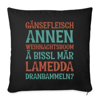 Weihnachtbaum & Lametta (Sächsisch-Edition) - Sofakissenbezug 45 x 45 cm - Schwarz - Vorne