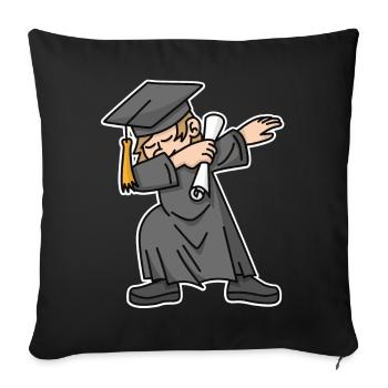 Boy student dab dabbing graduation school - Sofa pillowcase 17,3'' x 17,3'' (45 x 45 cm) - black - Front