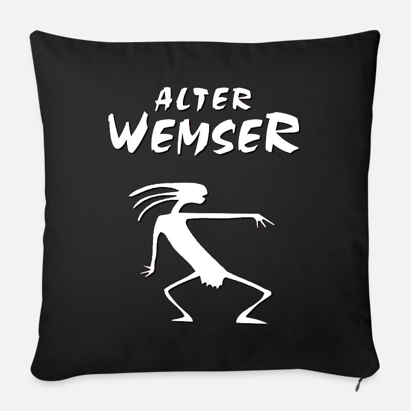 Alter Wemser - Sofakissenbezug 45 x 45 cm - Schwarz