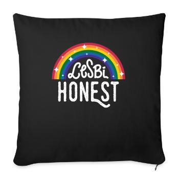 LGBT Lesbian Pride Lesbi Honest Homosexual Rainbow - Sofa pillowcase 17,3'' x 17,3'' (45 x 45 cm) - black - Front