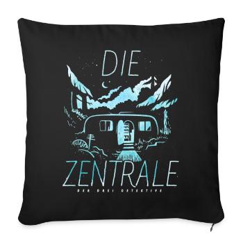 Die Drei ??? Die Zentrale - Sofakissenbezug 45 x 45 cm - Schwarz - Vorne