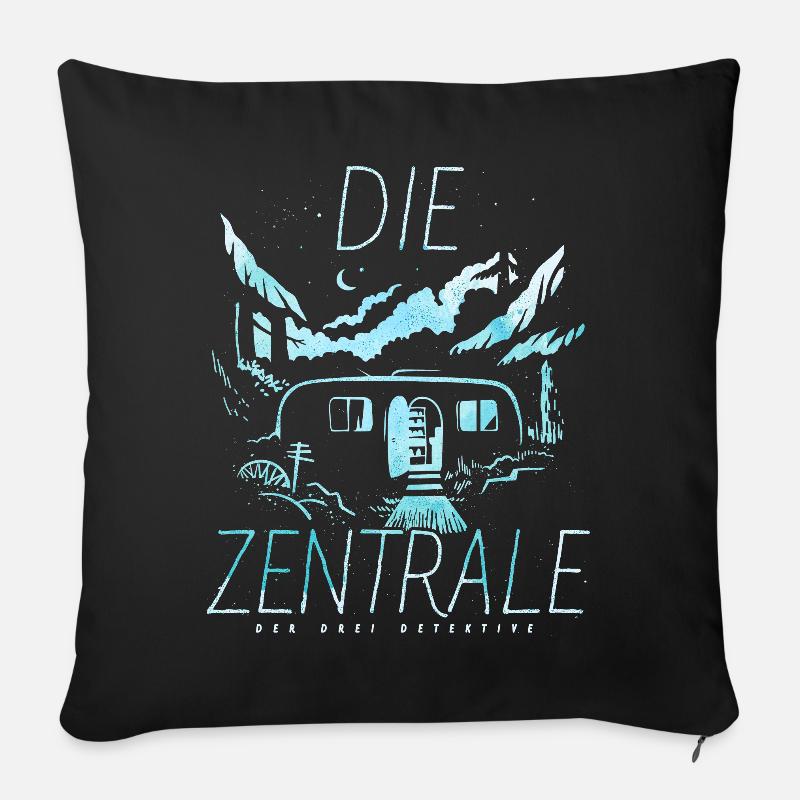 Die Drei ??? Die Zentrale - Sofakissenbezug 45 x 45 cm - Schwarz