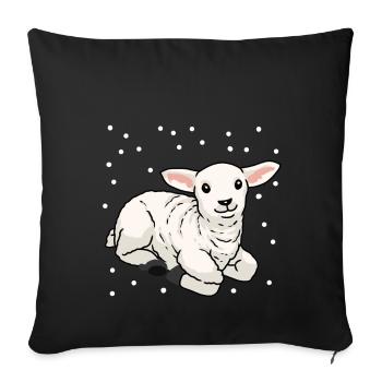 Baby Lamm Schaf Frohe Ostern Schnee Schafe - Sofakissenbezug 45 x 45 cm - Schwarz - Vorne