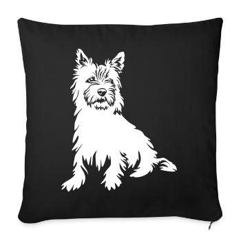 Cairn Terrier "Black Edition" - Sofakissenbezug 45 x 45 cm - Schwarz - Vorne