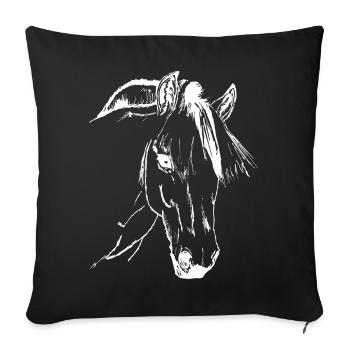 Cheval du Fjord, Fjordi norvégien - Housse de coussin décorative 45 x 45 cm - noir - Devant