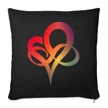 Heart icon gradient - Sofa pillowcase 17,3'' x 17,3'' (45 x 45 cm) - black - Front