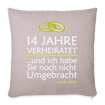 14 Jahre Verheiratet Elfenbeinhochzeit Geschenk - Sofakissenbezug 45 x 45 cm - helles Taupe - Vorne