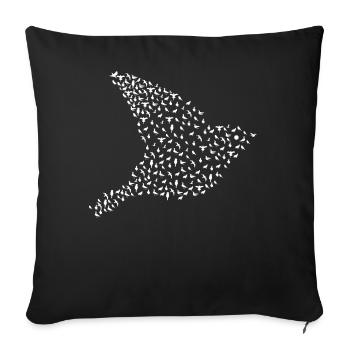 Oiseau Voler Birding Art - Housse de coussin décorative 45 x 45 cm - noir - Devant