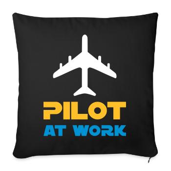 Pilot at work (aircraft) - Sofa pillowcase 17,3'' x 17,3'' (45 x 45 cm) - black - Front