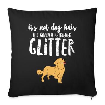 Golden Retriever Glitzer - Sofakissenbezug 45 x 45 cm - Schwarz - Vorne