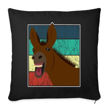Maultier Muli Esel Pferd Vintage Geschenk - Sofakissenbezug 45 x 45 cm - Schwarz - Vorne