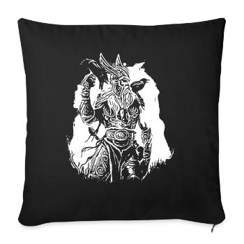 Vikings avec corbeaux - Housse de coussin décorative 45 x 45 cm - noir - Devant