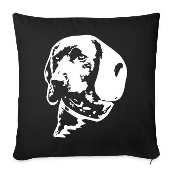 Bavarian Mountain Sweat Dog Head "Black Edition" - Sofa pillowcase 17,3'' x 17,3'' (45 x 45 cm) - black - Front