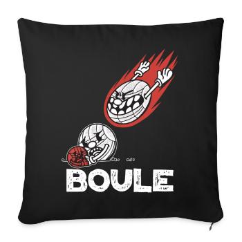 Boules volantes pour les joueurs de boules Bouler - Housse de coussin décorative 45 x 45 cm - noir - Devant