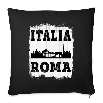 Rome Roma Italy City Skyline Summer Home Love - Sofa pillowcase 17,3'' x 17,3'' (45 x 45 cm) - black - Front