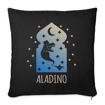 AlaDino (Dinosaur Miracle Lamp Edition) - Sofa pillowcase 17,3'' x 17,3'' (45 x 45 cm) - black - Front