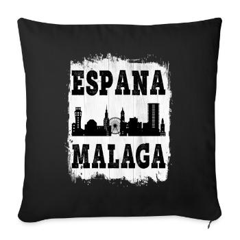 Malaga Spain City Skyline Summer Home Love - Sofa pillowcase 17,3'' x 17,3'' (45 x 45 cm) - black - Front