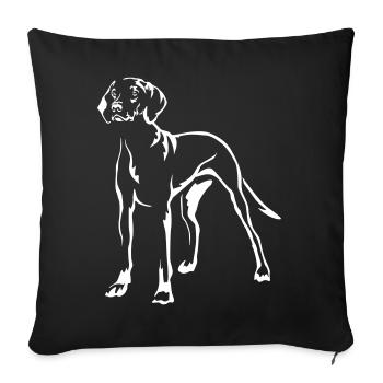 Magyar Vizsla « Édition Noire » - Housse de coussin décorative 45 x 45 cm - noir - Devant