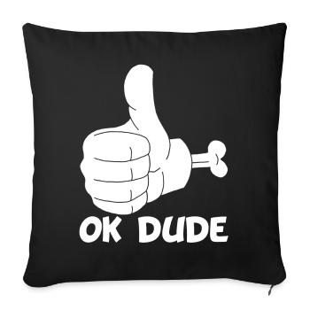 Ok mec ! (blanc) - Housse de coussin décorative 45 x 45 cm - noir - Devant