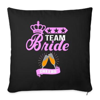 Bachelorette Team Bride Wedding bachelorette party - Sofa pillowcase 17,3'' x 17,3'' (45 x 45 cm) - black - Front