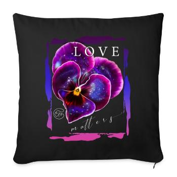 Love matters Blume Valentinstag Romantiker Spruch - Sofakissenbezug 45 x 45 cm - Schwarz - Vorne