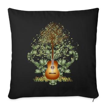 fascinating surreal guitar motif with tree - Sofa pillowcase 17,3'' x 17,3'' (45 x 45 cm) - black - Front
