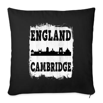 Cambridge Angleterre UK City Skyline Accueil Amour - Housse de coussin décorative 45 x 45 cm - noir - Devant