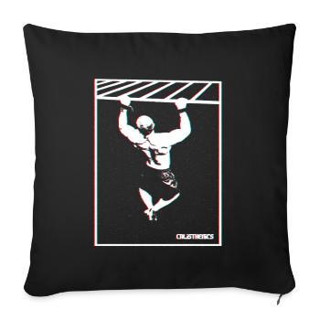 Calisthenics Pull-Up Glitch Design - Sofa pillowcase 17,3'' x 17,3'' (45 x 45 cm) - black - Front