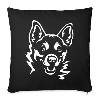 Lundehund norvégien « Black Edition » - Housse de coussin décorative 45 x 45 cm - noir - Devant