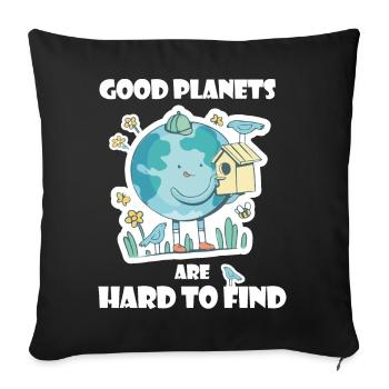 Le changement climatique est un véritable | Protection du climat - Housse de coussin décorative 45 x 45 cm - noir - Devant